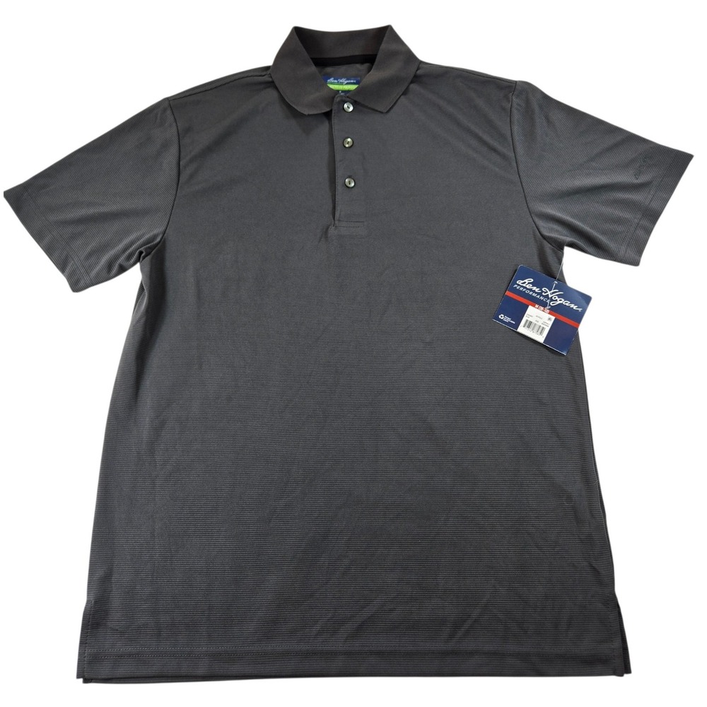 NEW Ben Hogan Medium Performance Mens Polo Shirt Gray Micro Stripe Golf Top